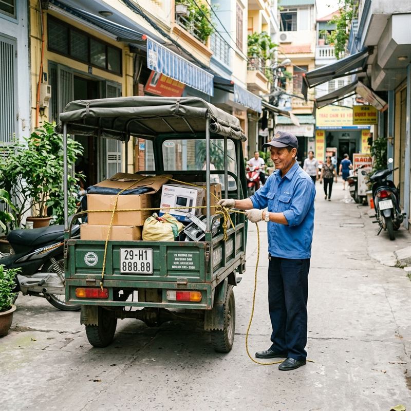 Đội ngũ lái xe thương binh xe ba gác chở hàng chuyên nghiệp tại Hà Nội