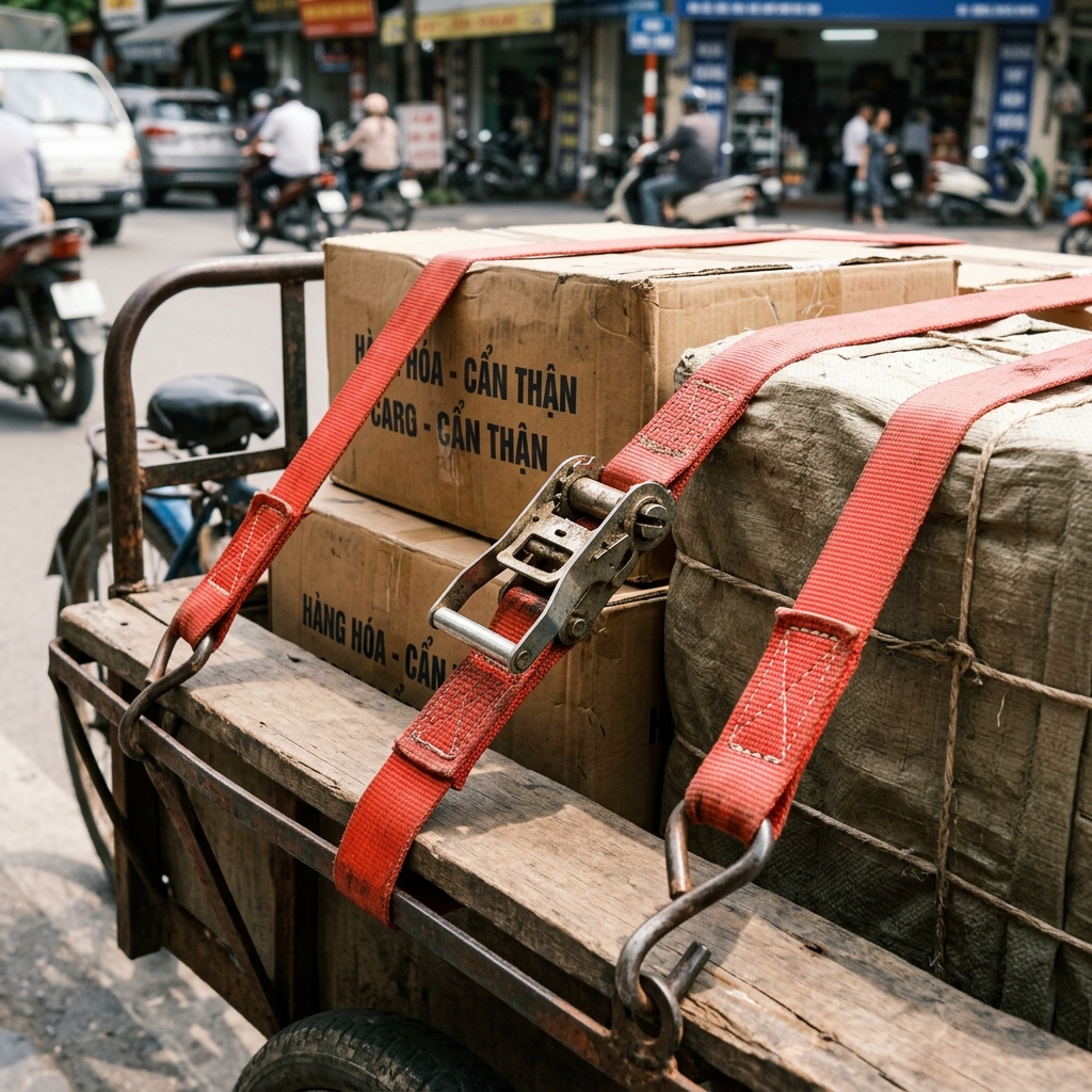 Chằng buộc hàng hóa cẩn thận Chằng buộc hàng hóa cẩn thận