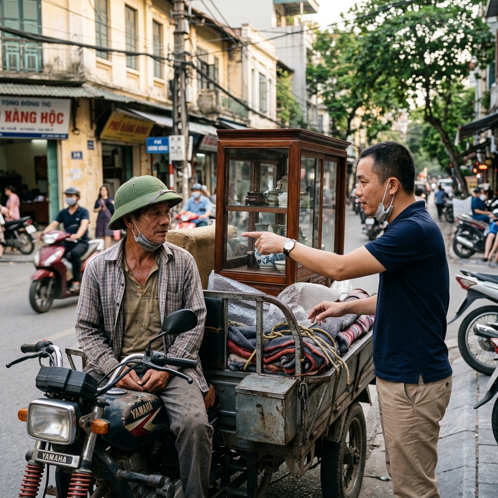 Trao đổi kỹ với tài xế trước khi thuê xe ba gác Trao đổi kỹ với tài xế trước khi thuê xe ba gác