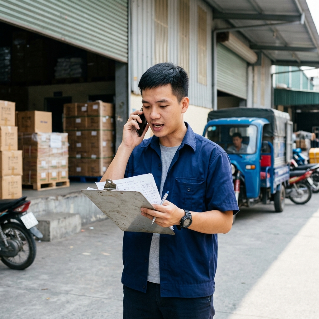 Gọi điện đặt xe lam chở hàng