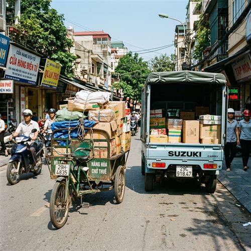 Thuê xe ba gác hay xe tải nhỏ khi chuyển đồ tại Hà Nội