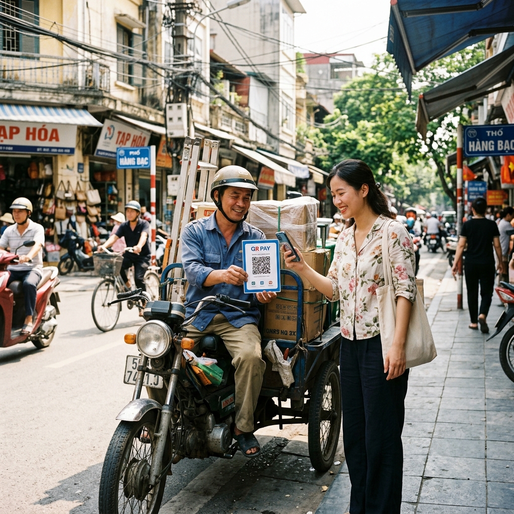 Thanh toán bằng cách quét mã QR