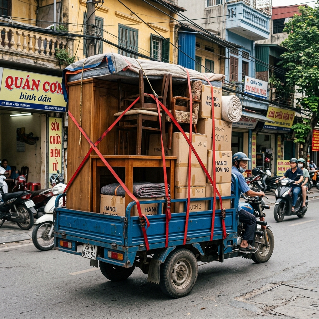 Xe lam xếp đồ vừa vặn an toàn